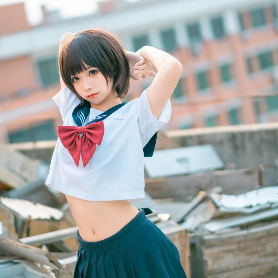 蠢沫沫 – NO.027 天台jk在线看，cos作品合集太顶了