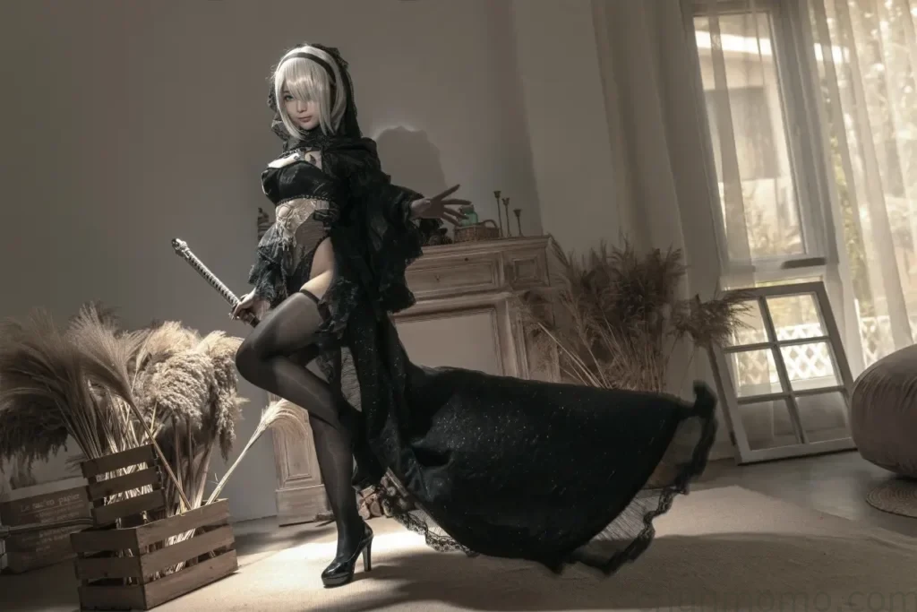 蠢沫沫化身白精灵,2B白婚纱圣诞写真甜美撩人 5 蠢沫沫2b